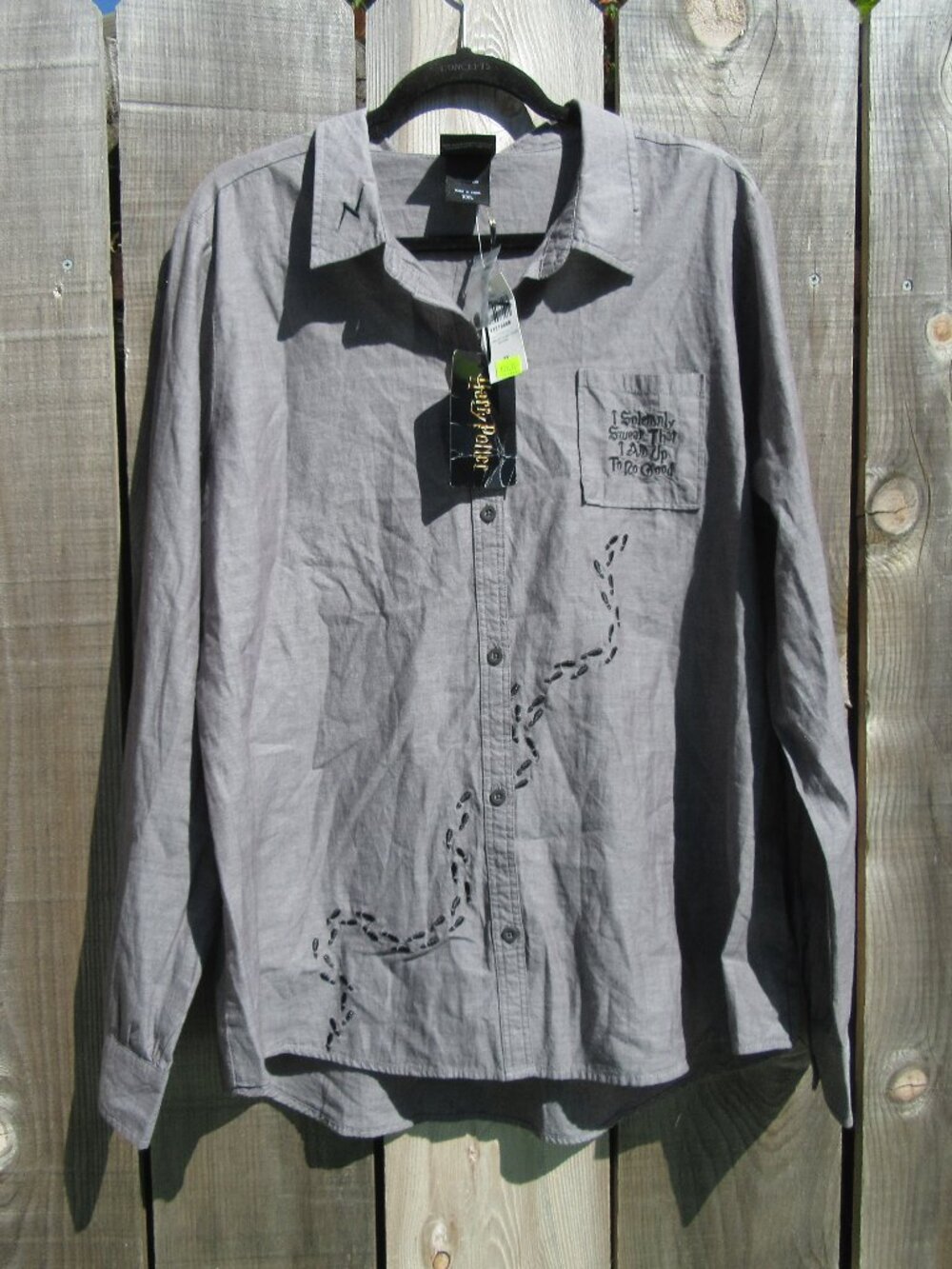 Brand New Box Lunch Harry Potter I Solemnly Swear Button Up Men's Shirt Size XXL